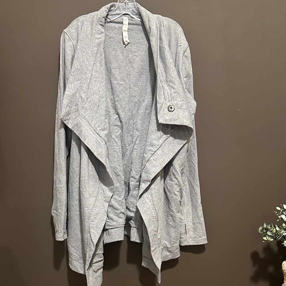 lululemon athletica Light Gray Draped Open Cardigan